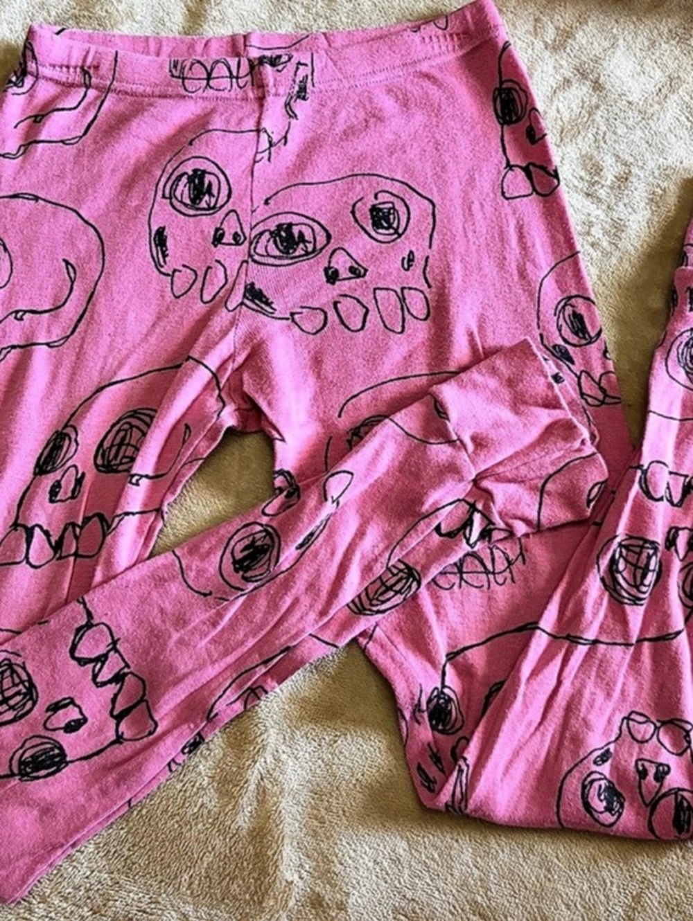 Nununu Scribbled Skulls Leggings Girls 8-9